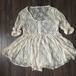 Cream Lace Top